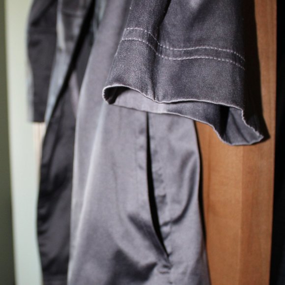 BCX Pleated Satin Pea Coat - Picture 6 of 9